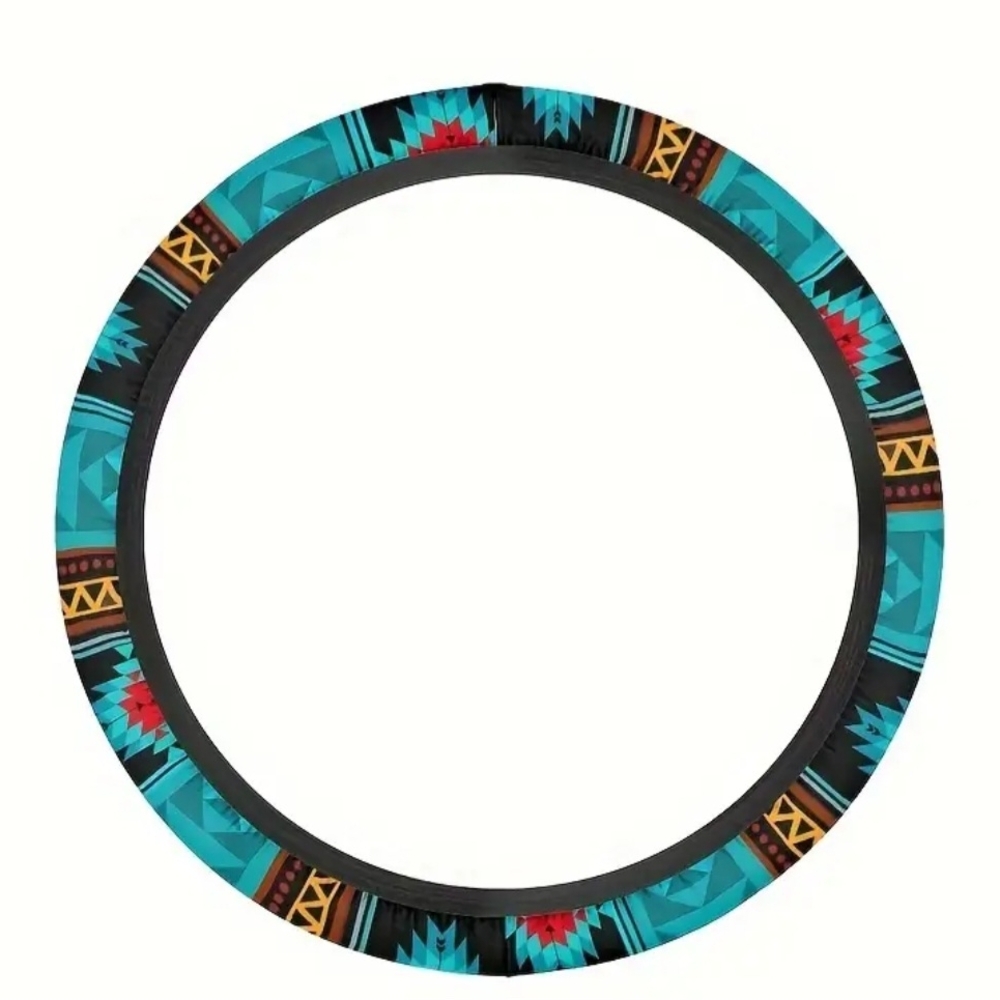Colorful Geometric Patterned Circular Frame